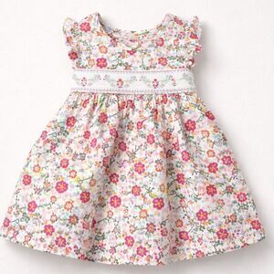 Iris and Ivy smocked floral cotton dress EUC size 3-6 months